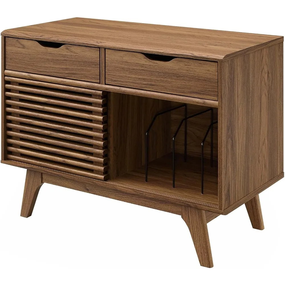 

Sofa Side Table Display Stand, Wood, Brown Walnut, Modern Contemporary, Lounge Hotel Hospitality