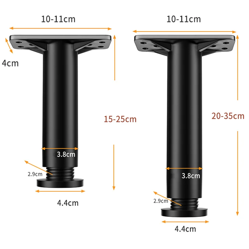 Telescopic Adjustable Bed Beam Support Foot Reinforced Plastic Furniture Leg Sofa Leg Bed Bottom Load Bearing Bracket Hardware