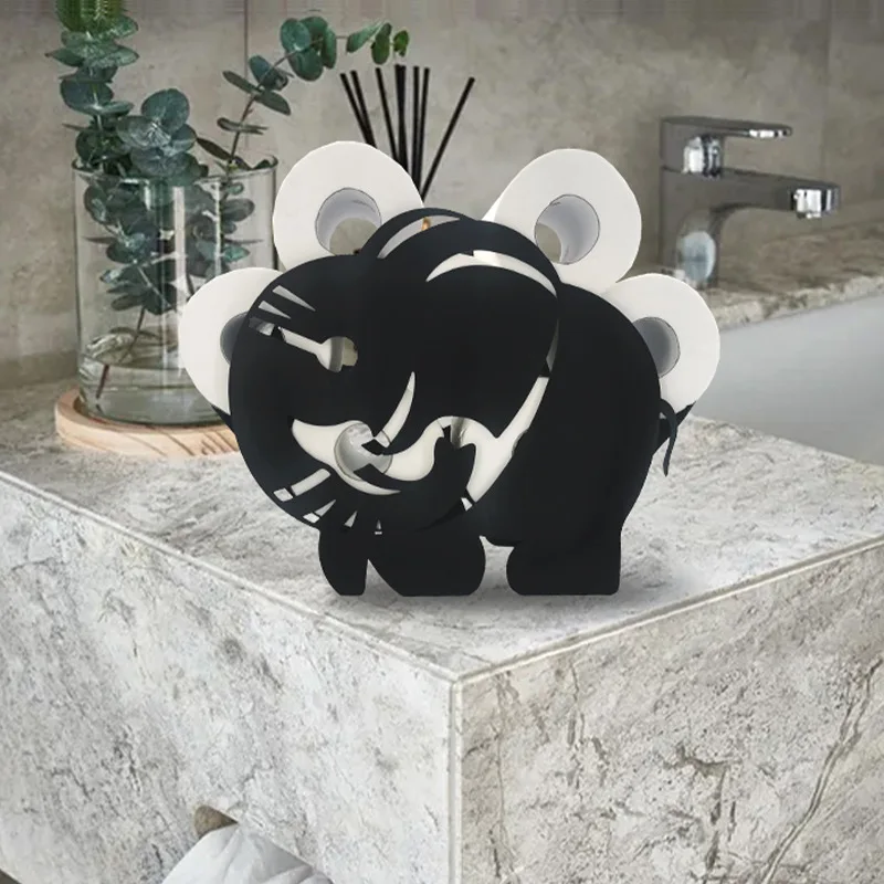 

Nordic Wrought Iron Home Guest Restaurant Metal Tissue Holder Elephant Vertical Tissue Seat Decoration Bathroom Tissue Storage