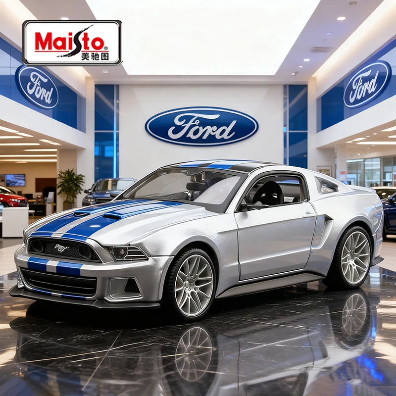 Maisto 1:24 Ford Mustang Street Racer 2014, legering auto, gegoten en speelgoedvoertuigen, automodel, miniatuurschaalmodelauto voor kinderen
