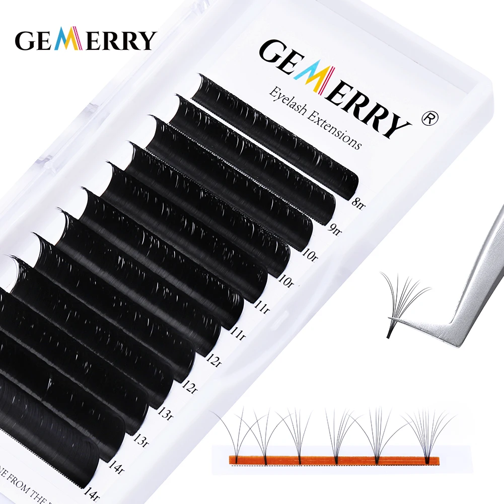 Gemerry-Extension de cils en faux vison, Easy Fan Lashes, Flowering Fast Fan, Self-Executive GérVolume Lashes, Faux Mink Makeup Tool Supplies