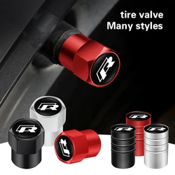 Car Styling Metal Car Tire Valve Caps Dust Prevention Accessories For R Volkswagen Magotan R-Line Touran GTI Bora Lavida Arteon