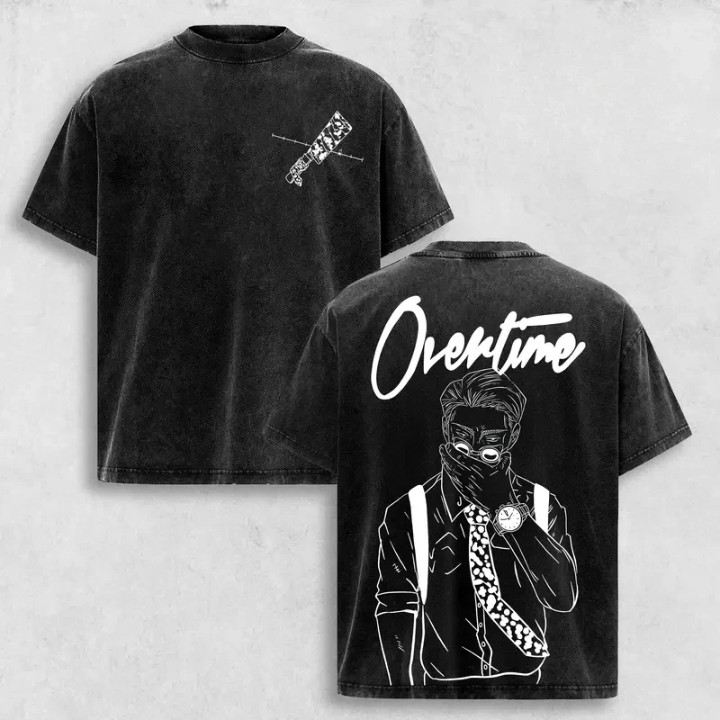 Vintage Washed Jujutsu Kaisen Nanami Kento Printed Tee Men Women T-shirts Loose Fashion Harajuku Cotton Casual Clothing Tshirt