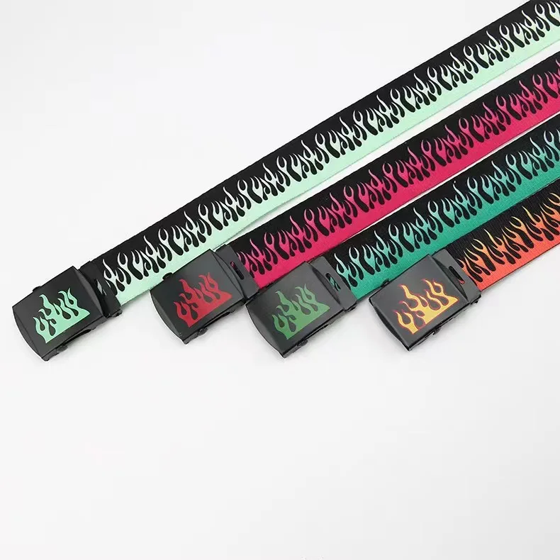 Punk Flame Eyelet Belts, Hot Hip-hop Streetwear with Bold Personality Accessory, Prefect To Craft Street Looks for Daily Outfits