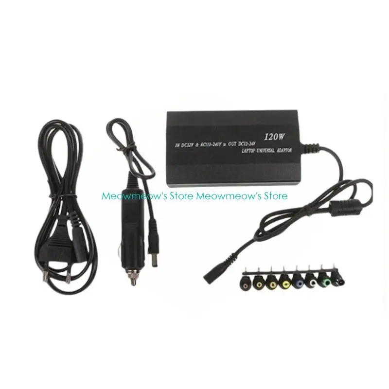 W91A 120W Universal Laptops with 8tip for Car and Home Use Travel Adapters for Various Devices AC110v240V Input