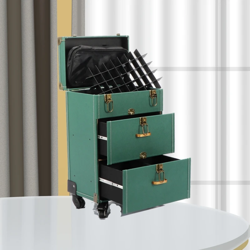 Trolley per manicure Valigia professionale Borsa per cosmetici da donna Trolley Custodia per trucco per truccatore Cassetta degli attrezzi con ruote