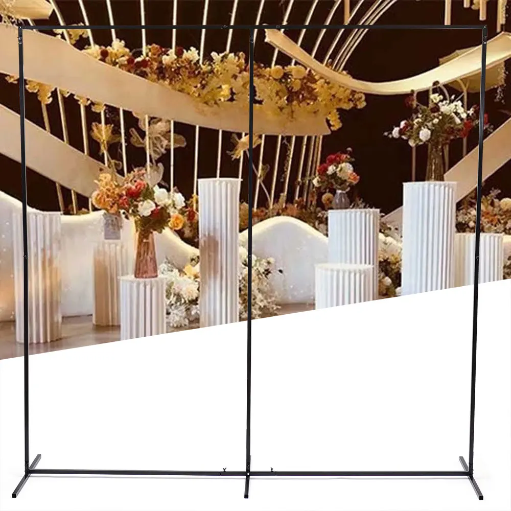 

2.3m x 2.3m Wedding Arch Rack Flower Stand Balloon Backdrop Balloons for Party Decoration Black