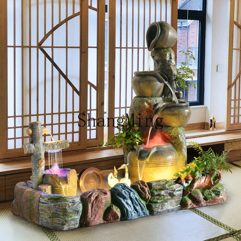 

CL new Chinese landscaping floor ornaments flowing water living room creative ornaments courtyard landscape big fish pond