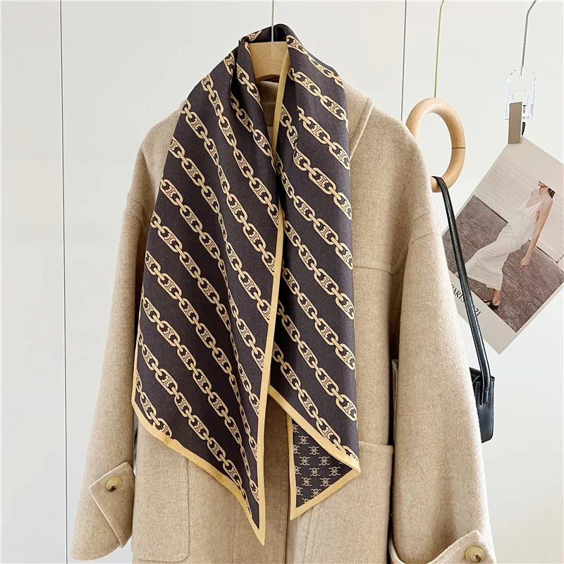 Fashion Print Double Sided Shawls Luxury Brand Women Long Scarf Silk Wool Scarfs Winter Neck Scarves Foulard Ring Scarfs Ponch