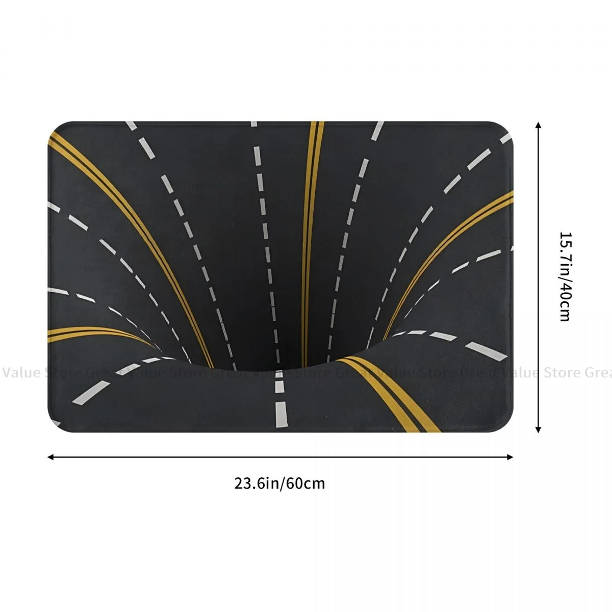 Geometry Pattern Kitchen Non-Slip Carpet Optical Illusion Highway Road Lines Black Hole Bedroom Mat Doormat Home Decoration Rug