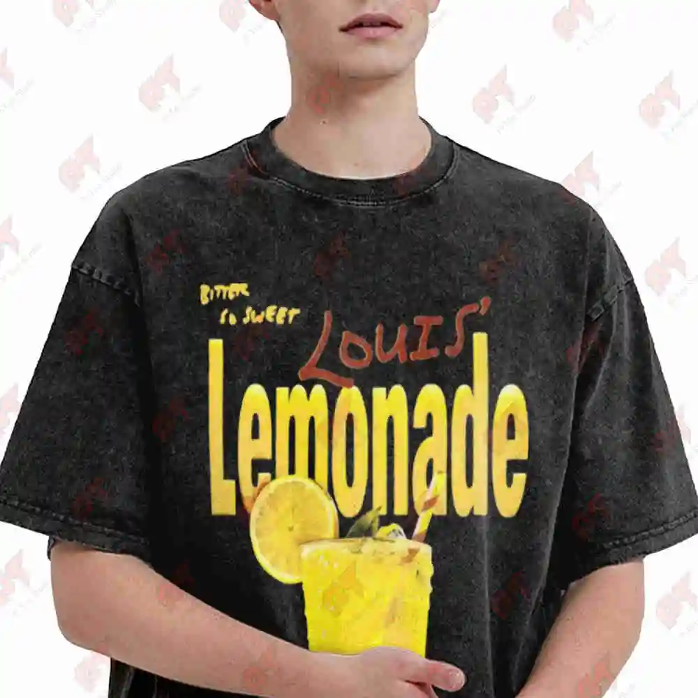 Louis Lemonade Logo Apres Merch Vintage Washed Tee Pure Cotton T-Shirt