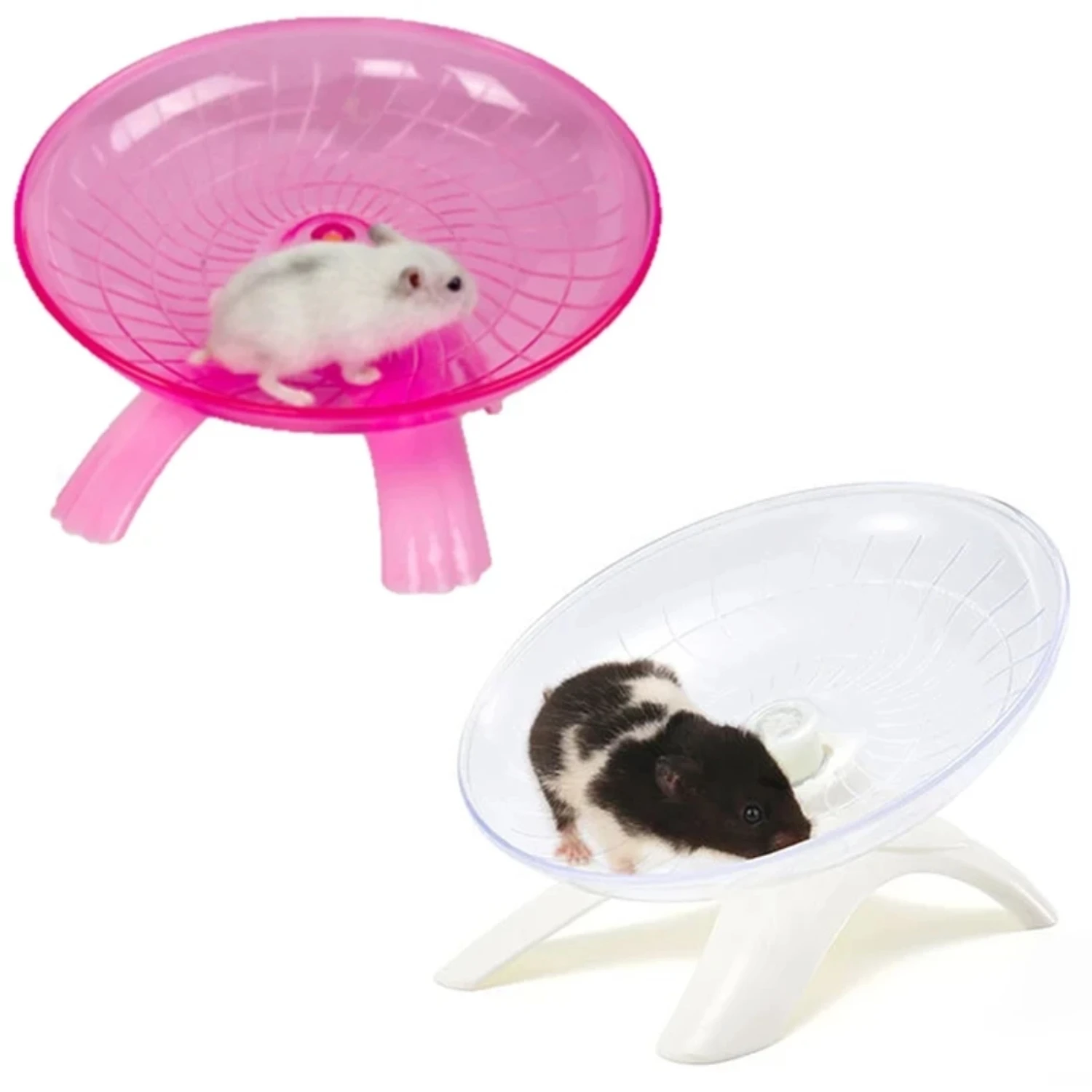 Durable, Long-lasting Steel Axle Flying Saucer for Quiet Small Animal Hamster Cage - Endless Fun with Silent Exercise and Entert