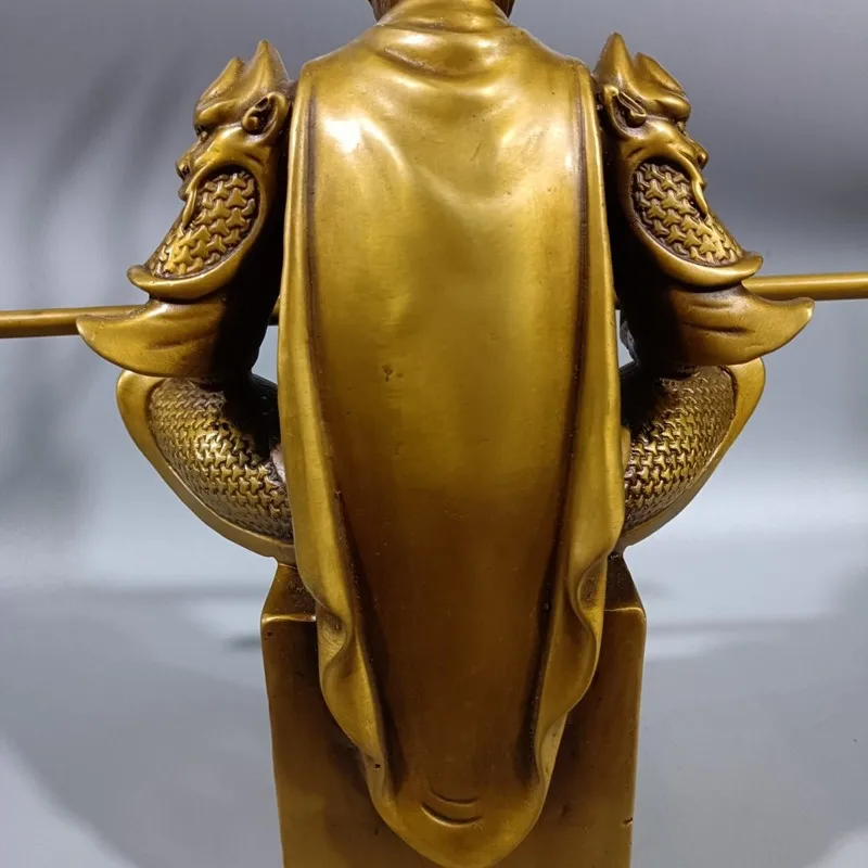 Antique Bronze Figurine of Sun Wukong, Sage Who Defeated the Demons Meditated in Serenity, for Living Room and Hallway D