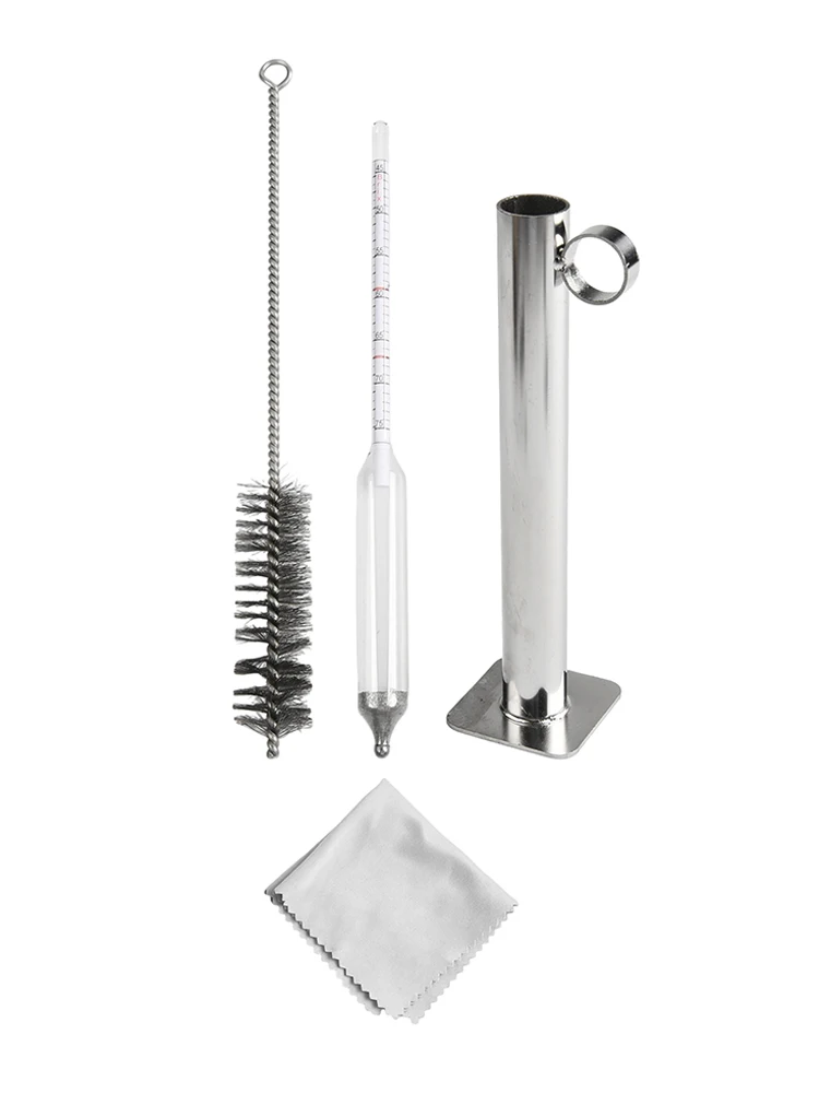 Hydrometer Test Cup Kit for Syrup Featuring Finger Loop Handle and Cleaning Brush for Safe and Precise Measurements