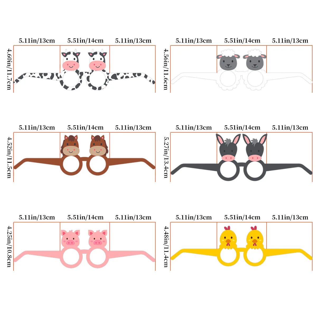 

Cartoon Glasses Cartoon Paper Glasses Children'S Glasses Lightweight For Party Favor Children'S Birthday Gift