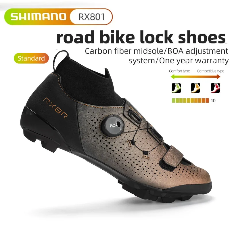 SHIMANO MTB GRAVEL Bike Lock Shoes Shimano RX801 Lock Shoes Bicycle Riding Lock Shoes Competition Level Cycling Lock Shoes