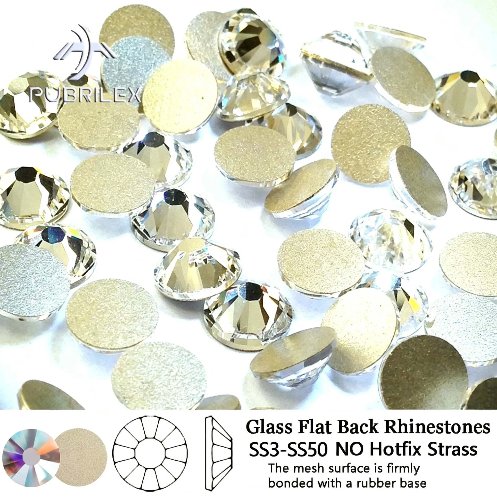 SS3-SS50 Clear Crystal White 3D Nail Art Decoration rhinestones Silver Flatback Rhinestones Glitter Gems