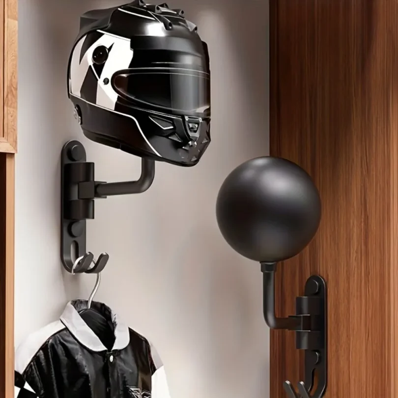 Multi Unctional Helmet Holder 180° Rotatable Motorcycle Helmet Moto Accessories Claw Hook Wall Mounted for Hanging Hat Jacket