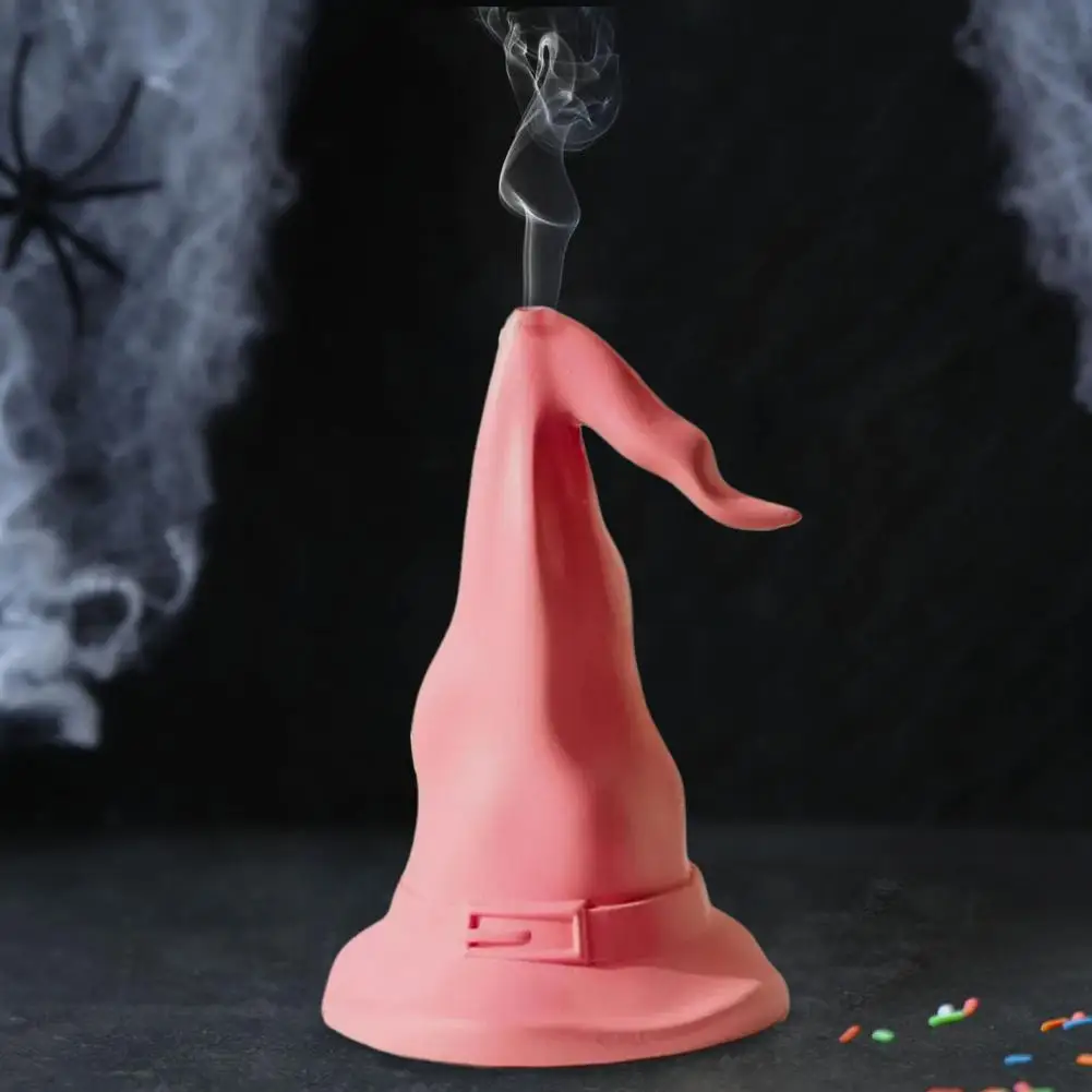 Durable Incense Holder Witch Hat Incense Burner Long Pointy Hat Resin Cone Holder for Halloween Party Decor Holiday Gift Holiday