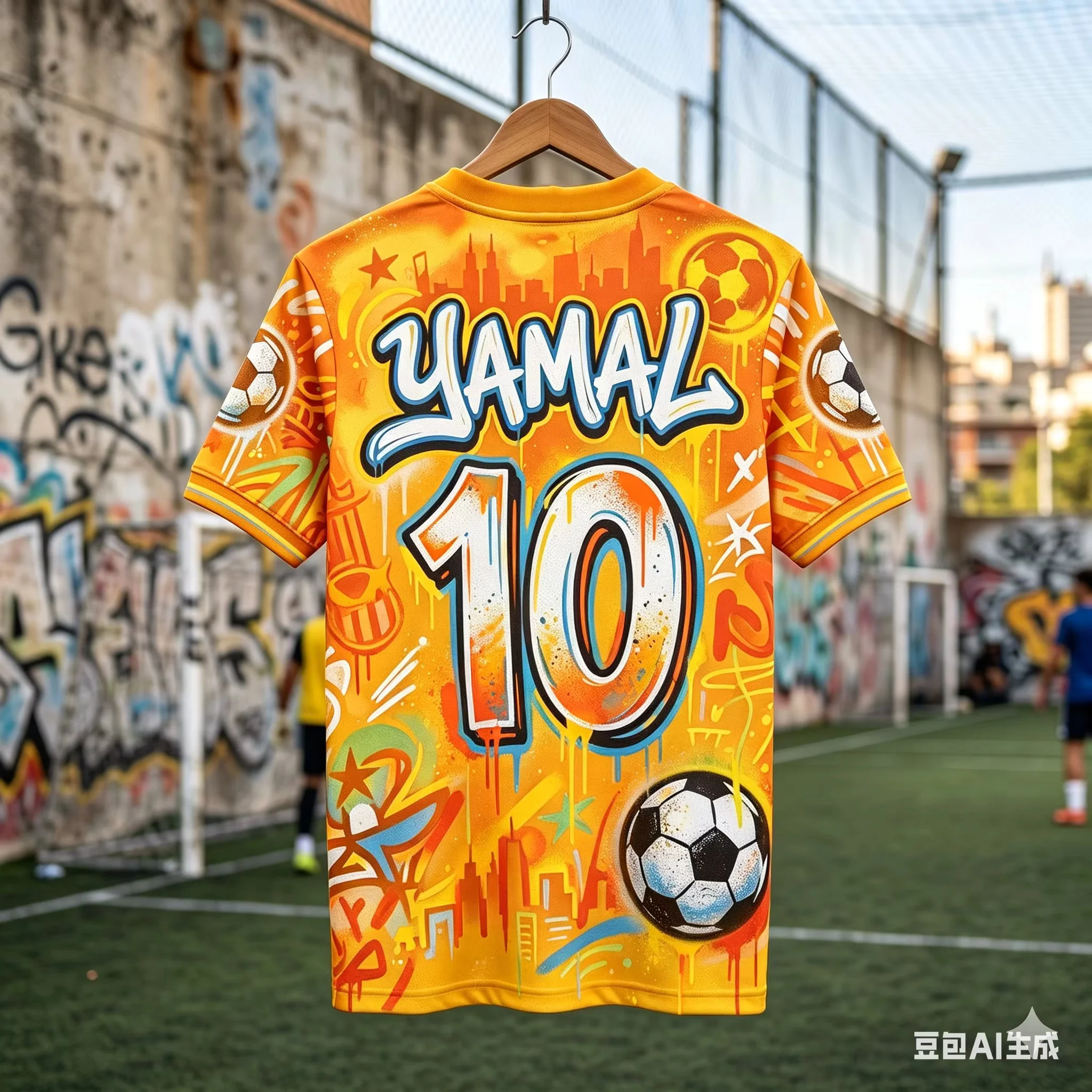 New Unisex #Yamal #10 Graffiti Street Art Football Soccer T Shirt Breathable   Sportswear Training Fan Tee FamilyMatching