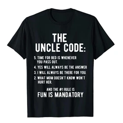 The Uncle Code Cool T-Shirt Funny Uncle Gifts From Niece Nephew Unique Tops Tees Graphic Unisex Style Shirts for Women Mens