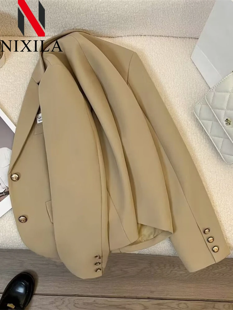New in Spring Autumn Elegant Blazer Women Korean Fashion Women's Jacket Vintage Luxury Female Coats Splice Office Lady Clothes
