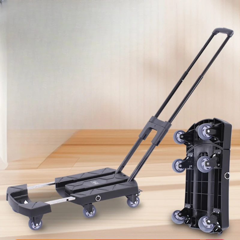 

Craftsman's small cart, express delivery, tablet hand folding, portable cargo pulling trolley, household trailer