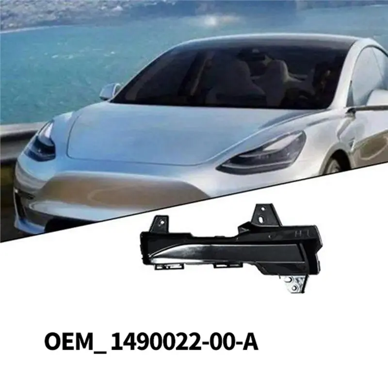 Left Fog Light Cover Frame For Tesla Model 3 2017-2023 Model Y 2020-2025- Front Bumper Fog Light Replacement Part 1490022-00-A-A