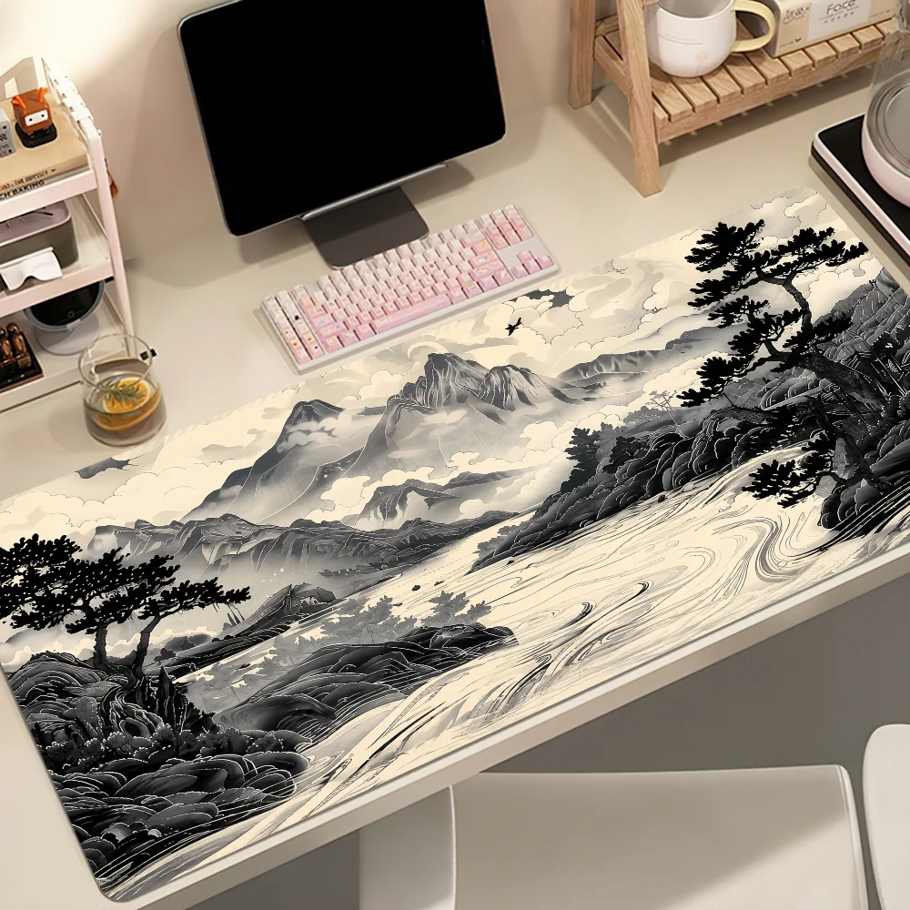 Chinese-style Ink Landscape Painting Mouse Pad Non-slip Thickened MousePad Student Gaming Cushion Large Writing Lockedge Office