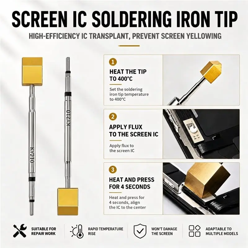 【VALUE MONEY】Soldering Tip For Mobile Phone Screen IC Transplant High Efficient Heat Conduction For Mobile Phone Repair