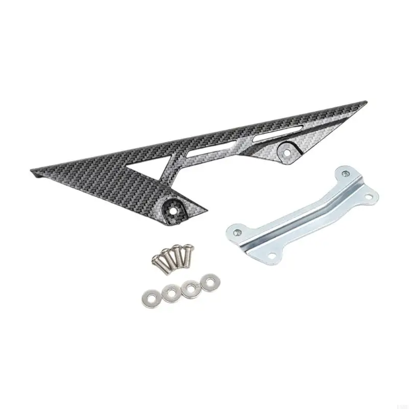D5BE Motorcycle Drive Chain Guard with Polypropylene Cover, Metal Bracket and Hardware for Rear Swingarm Replacement