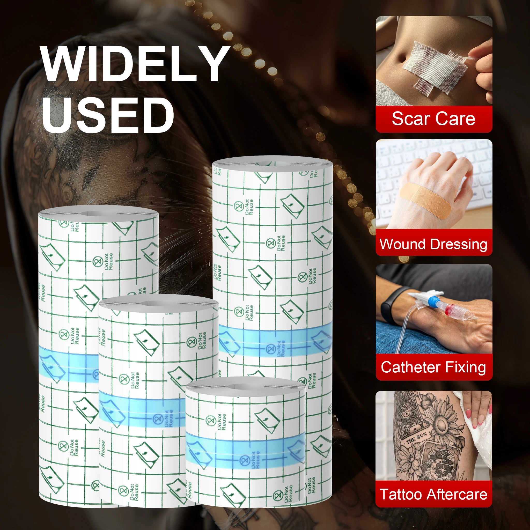

10M PU Waterproof Tattoo Repair Bandage Roll Transparent Protecting Tattoos odorless tape for skin care after tattoos Roll