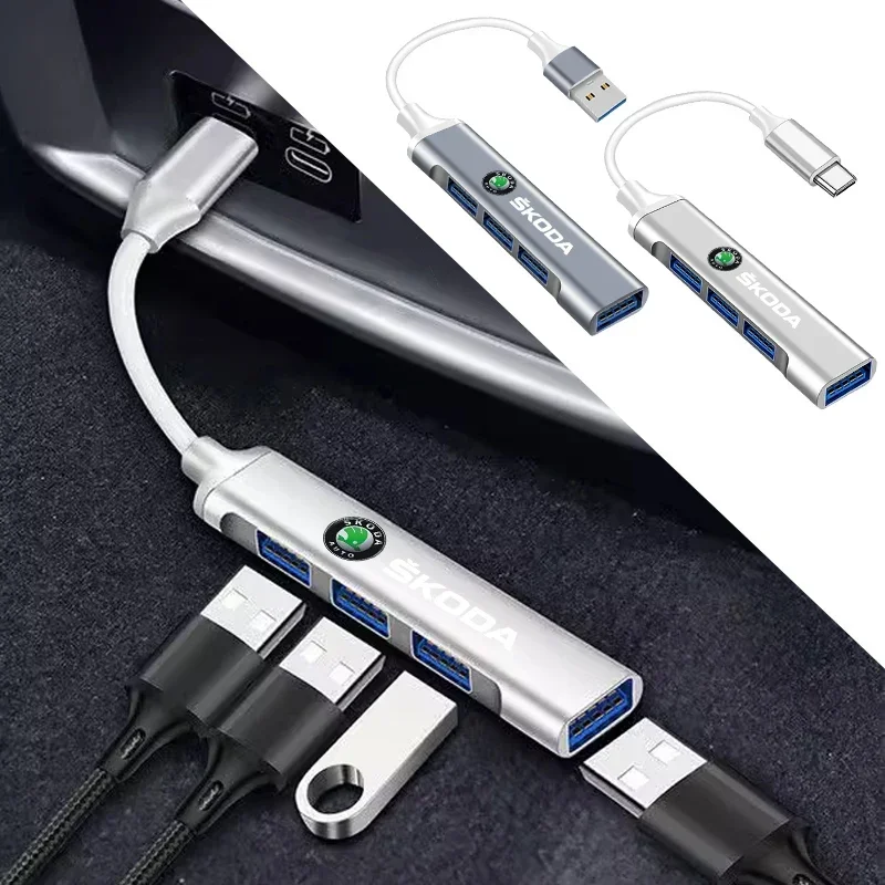 

Car Charging Cable Adapter Type C To USB Rear Converter Head Data Cable For Skoda Fabia Kamiq Karoq Kodiaq Octavia Rapid Scala