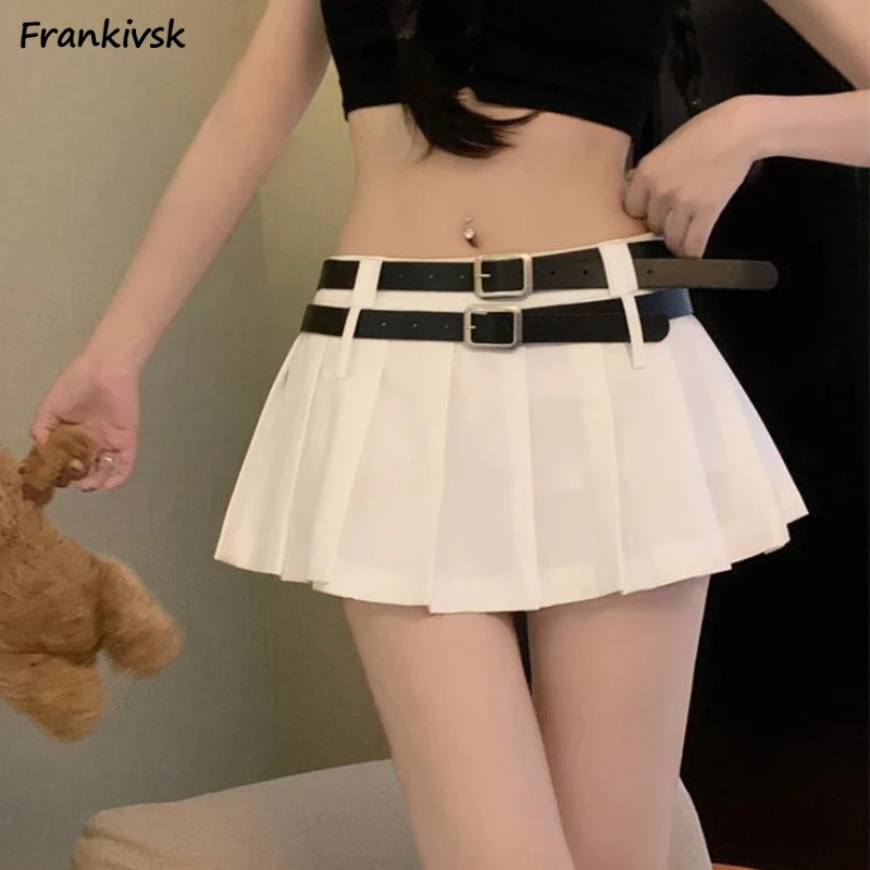 

Skirts Women Summer Fashion Daily Cozy Breathable Sexy Charming All-match Solid Youthful Schoolgirls Streetwear Casual Soft New