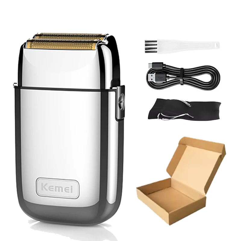 Kemei Tx1 Oplaadbare metalen behuizing Elektrisch scheerapparaat voor mannen Haar Baard Elektrisch scheerapparaat Kaal hoofd Scheren Machine Kapper Gereedschap