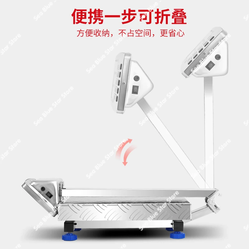 Commercial Bench Scale Stainless Steel 300kg Electronic   100kg Waterproof Electronic  Accurate Foldable Seafood