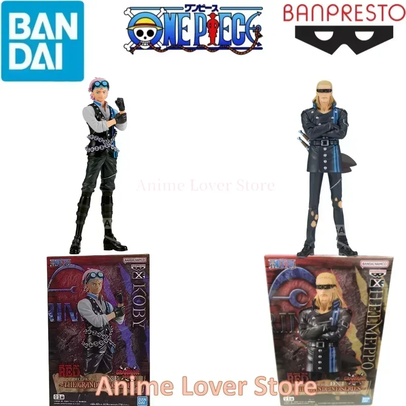 Bandai Banpresto Original One Piece DXF THE GRANDLINE SERIES Coby Helmeppo Anime Figures Toys for Kids Gift Collectible Model