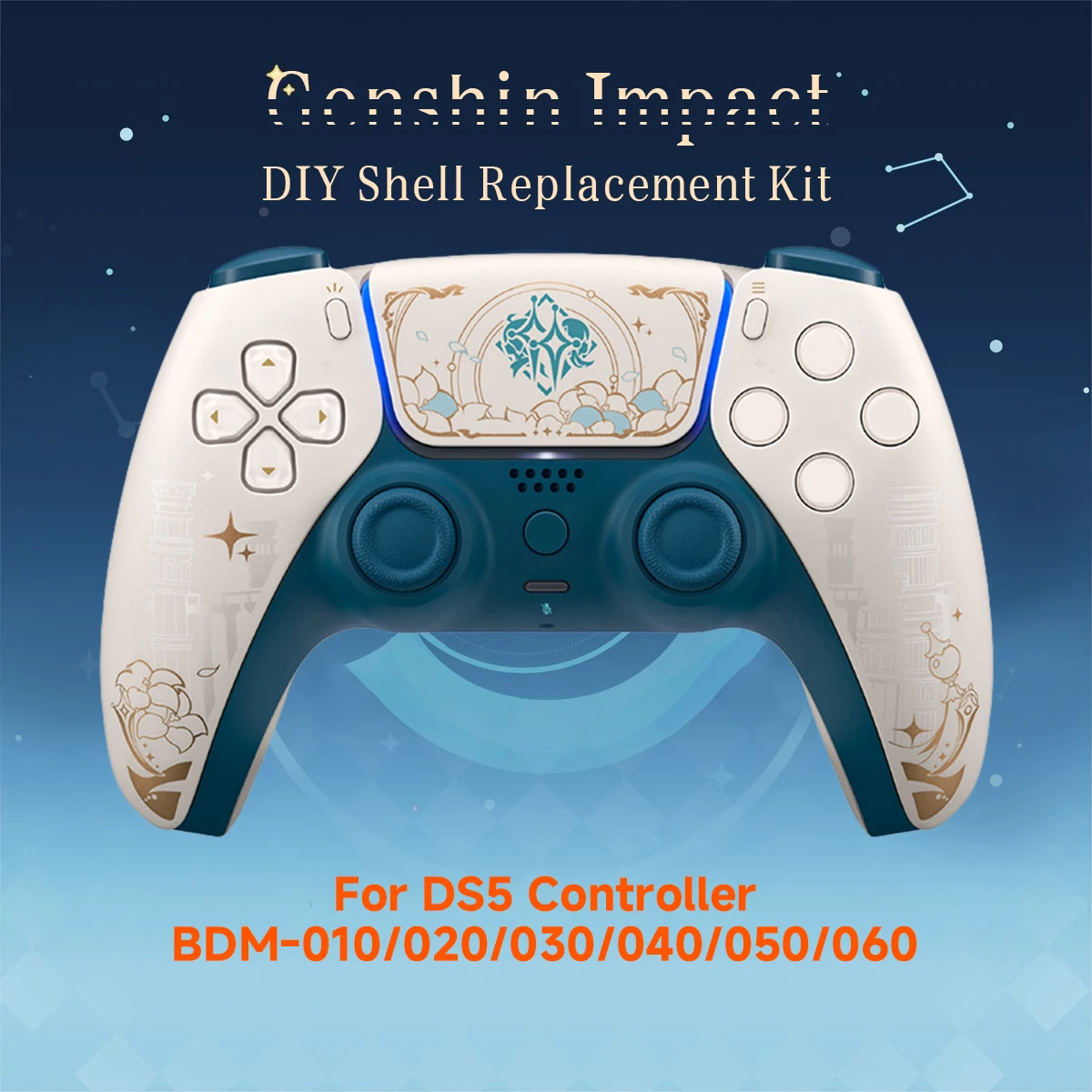 Suitable for PS5 Controller Accessory Pattern Shell Set, Compatible with BMD-010 020 030 040 050 060 Model Complete Set of Shell