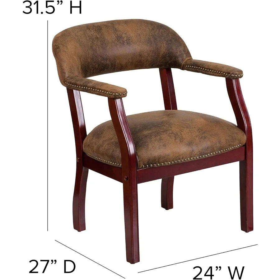 Bomber Jacket Brown Luxurious Conference Chair for Modern Office Interior