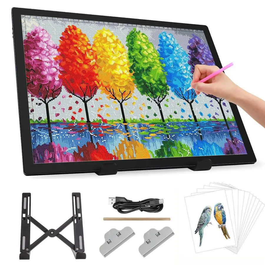 

A3 Rechargeable Light Box with Stand Clips,led Light pad with 3000mAh Battery,3 Colors dimmable and 6 Level dimming Light Table