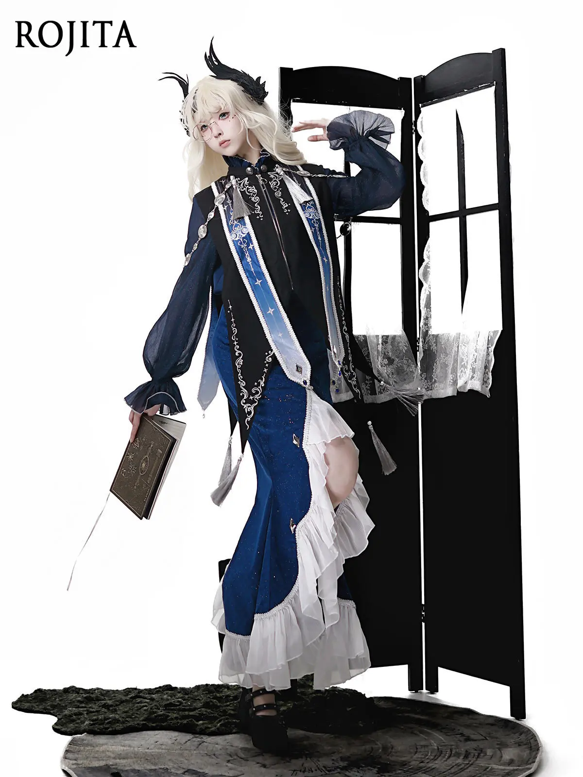 

Retro Gothic Style Elegant Lolita Shawl Top Mermaid Skirt Outfit Shawl + Shirt + Skirt 3-Piece Sets Womens Outfits 2025 New