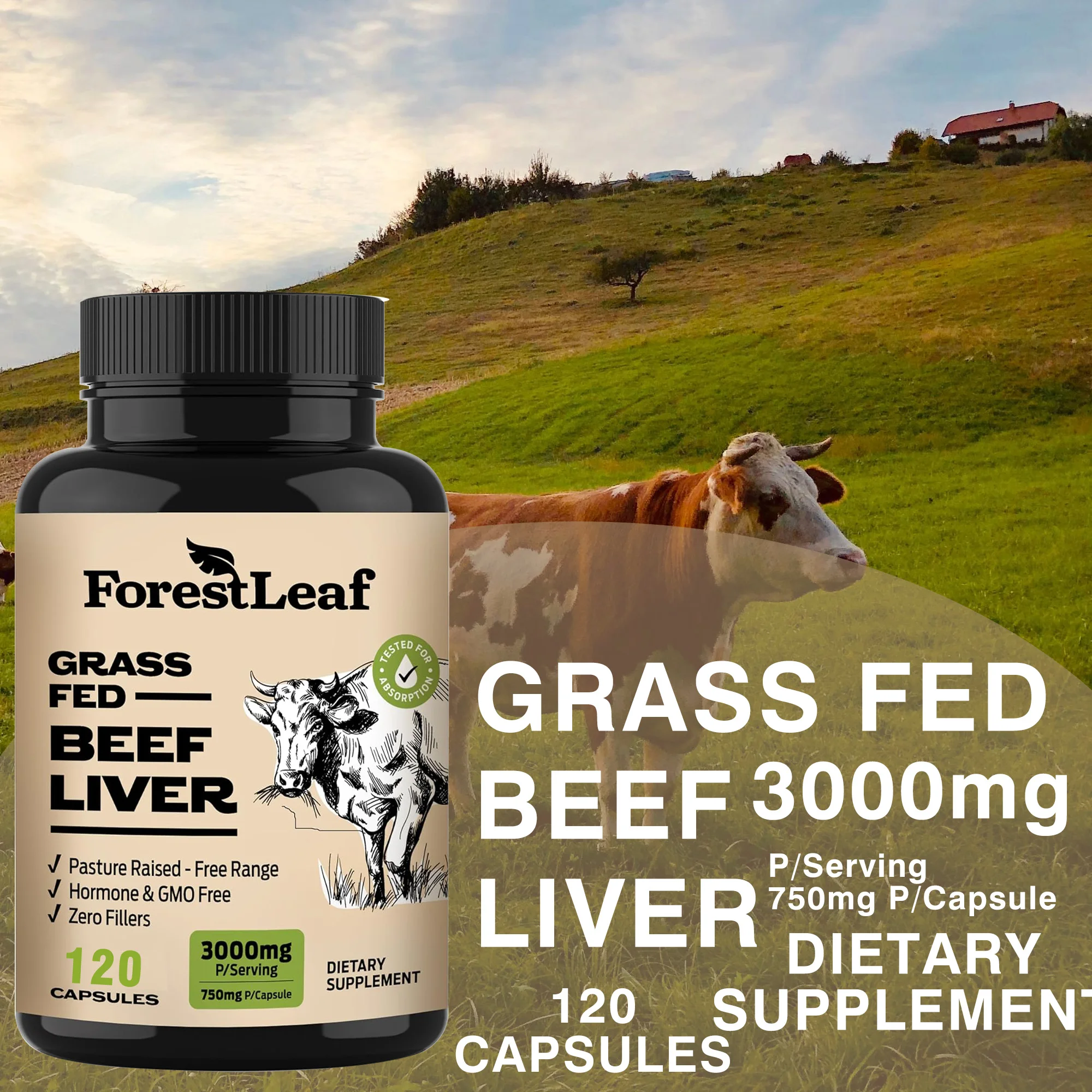 

Grass Fed Beef Liver Capsules - Supports Energy, Detoxification, Digestion, Immunity & Full Body Wellness