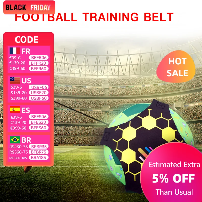 Children Auxiliary Circling Belt Kick Solo Soccer Trainer Soccer Ball Juggle Bag Football Kick Kids Football Training Equipment