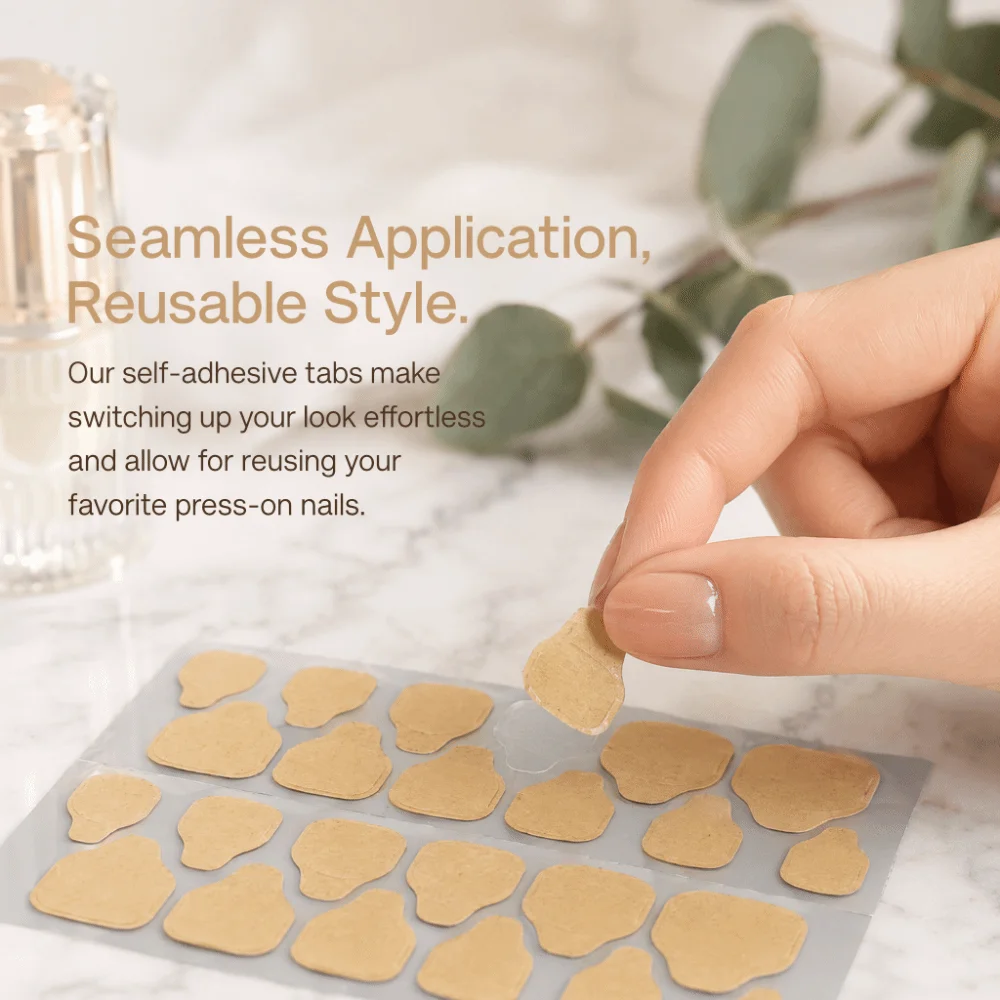 25PCS Waterproof Double Side Nail Glue Sticker Breathable Long Lasting Adhesive Performance Transparent Nail Adhesive Tabs