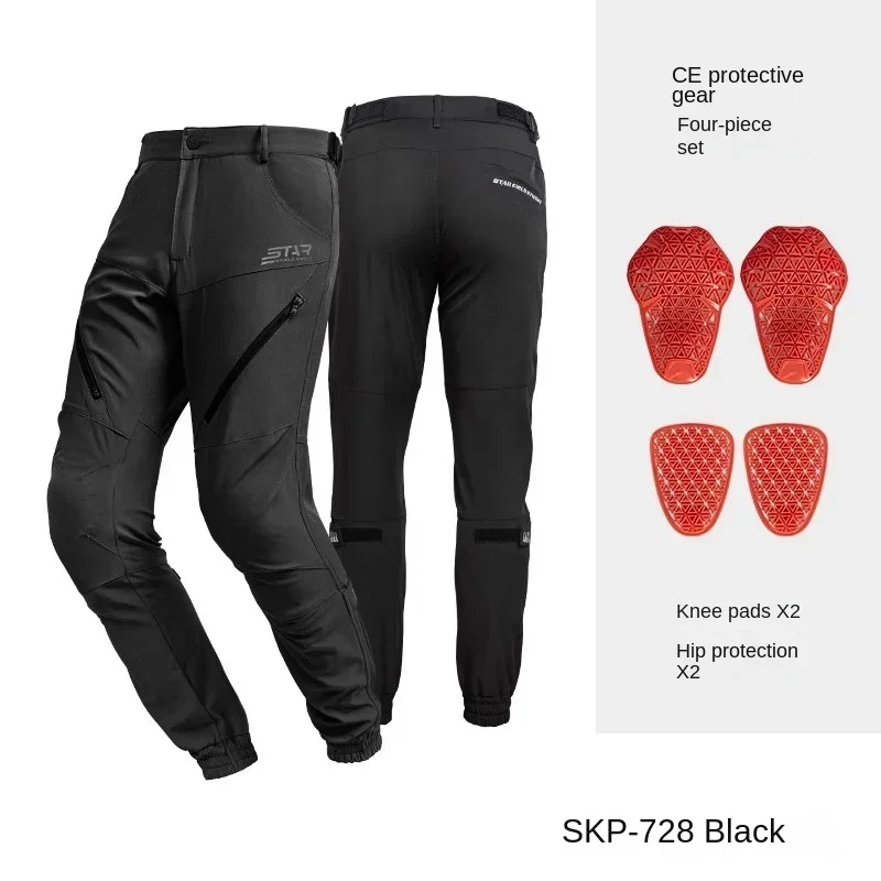 

Pants Motorcycle Summer Riding Pants Casual Pants Men's and Women's Retro Overalls Commuting Breathable Anti-Drop Gear