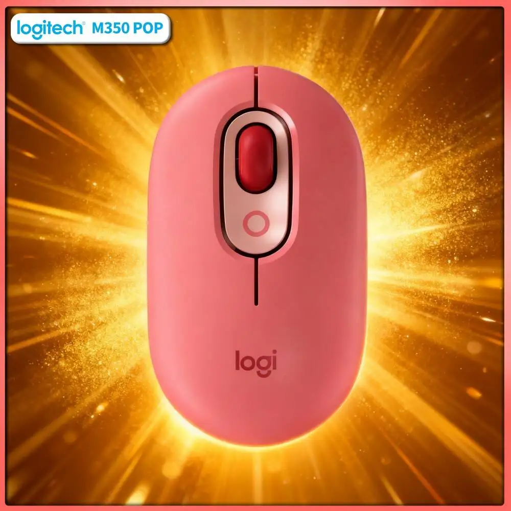 Eco-Friendly Logitech M350 POP Mouse Recycled Plastic Silent Scroll Multi-Device for Portable PC Handheld Gaming Console Use