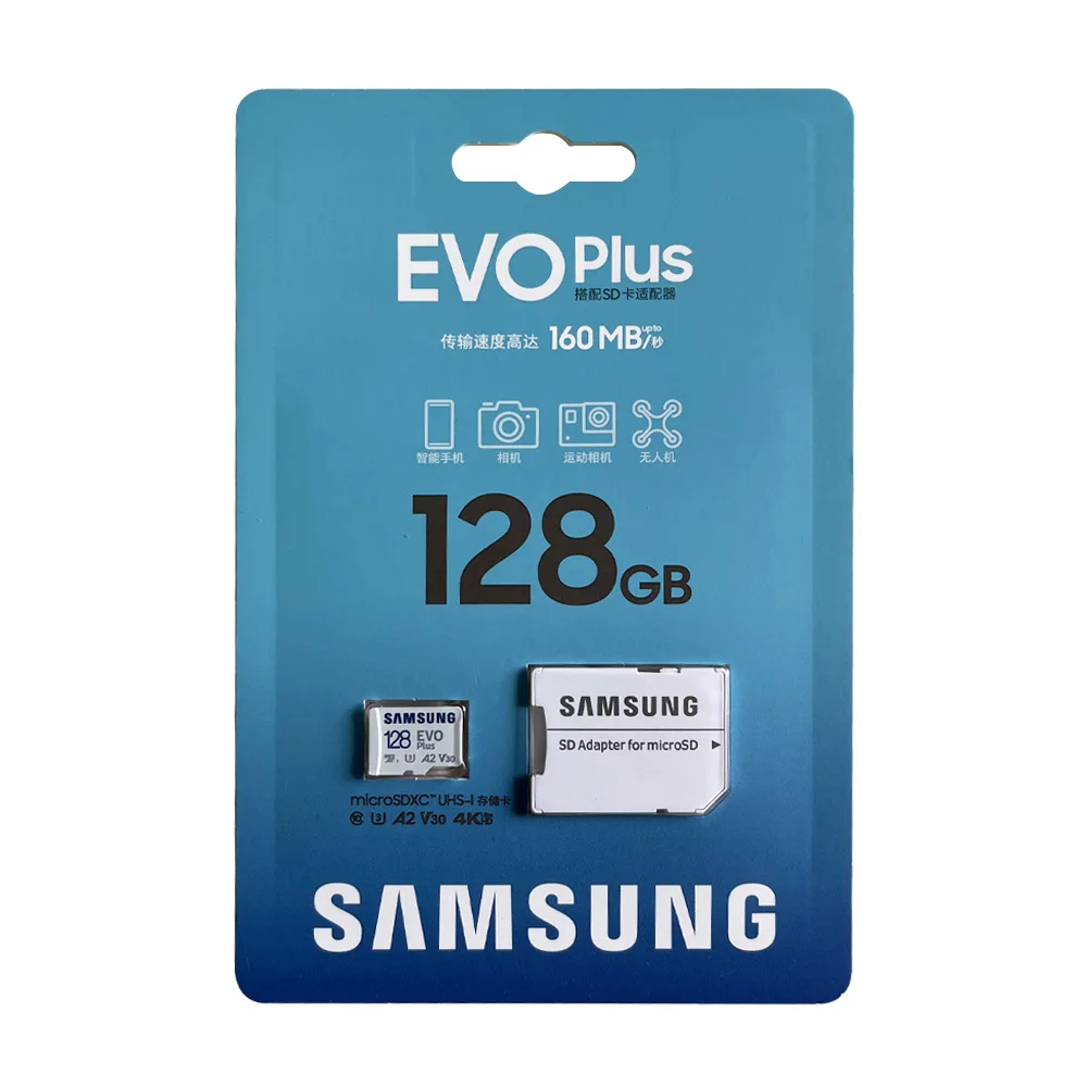 Карта памяти SAMSUNG MicroSD 64G U1 A1 V10/128 ГБ 256 ГБ 512 ГБ A2 Флэш-карты MicroSDXC/TF UHS-1 U3 V30 4K для телефона, камеры-дрона