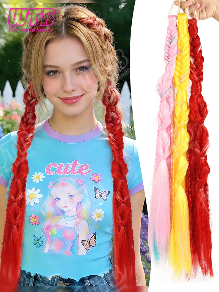 Highlighted Braid Synthetic Wig Hair-Tie Style Braided Suitable for Women for Festivals Parties Proms and Halloween Costumes