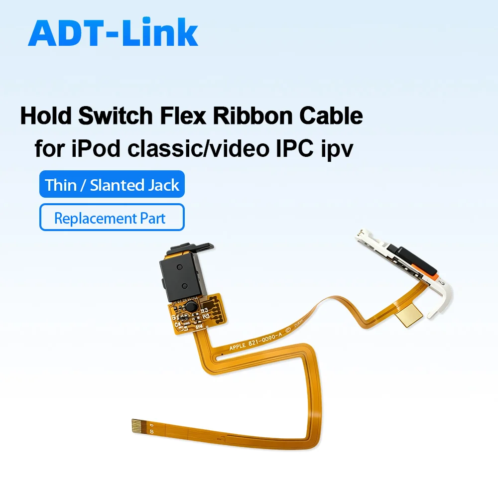 

Thin Slanted Jack Headphone Audio Jack Hold Switch Flex Cable Replacement for iPod 5th Video 30GB / Classic 6th 7th Gen