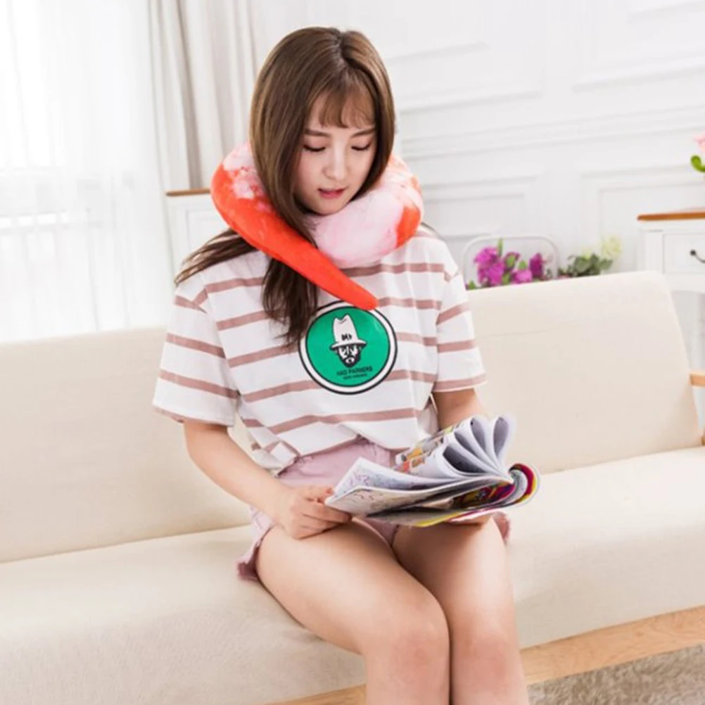 

Lovely Shrimp U Shape Neck Pillow Cotton Filled Comfortable Support Home Office Travel 30Cm Portable Cushion Cervical Pillow Car